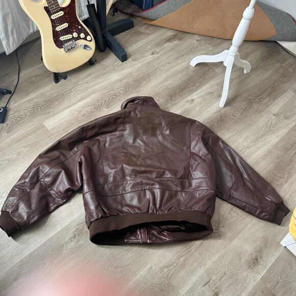 Vintage Wilsons Aviator adventure bound leather jacket motorcycle 2XL mens - Picture 8 of 10